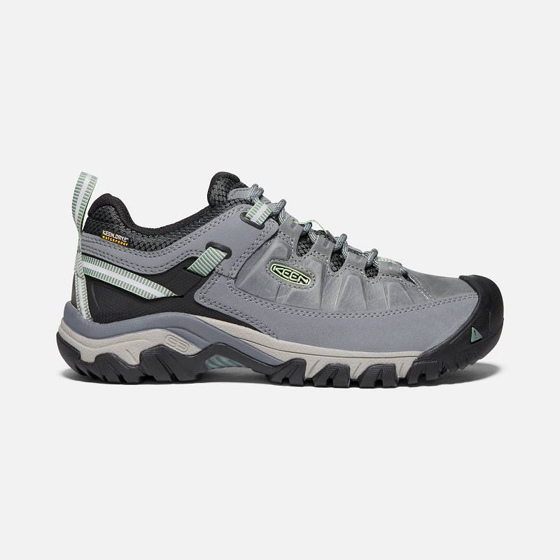 Keen Targhee III Waterproof Wanderschuhe Damen DE-16983 Bleacher/Duck Green - Keen Damenschuhe Grau